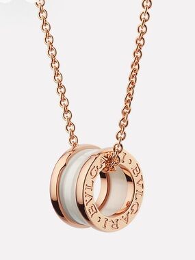 Authentic Bulgari B.zero1 necklace with 18 kt rose gold chain